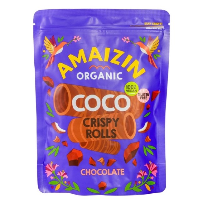 Amaizin Coco crispy rolls chocolade (140 gram)