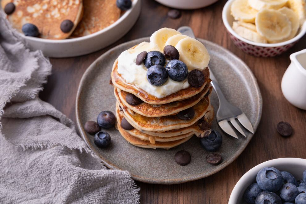 Chocolate chip proteïne pancakes