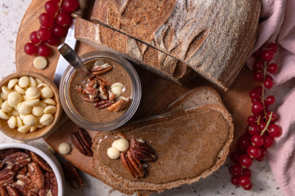 Pecannoten spread met witte chocolade