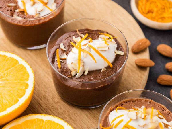 Vegan sinaasappel chocolademousse