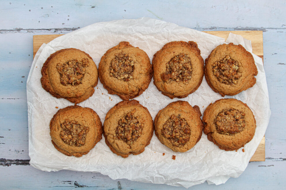 Soft baked koekjes met pecanvulling